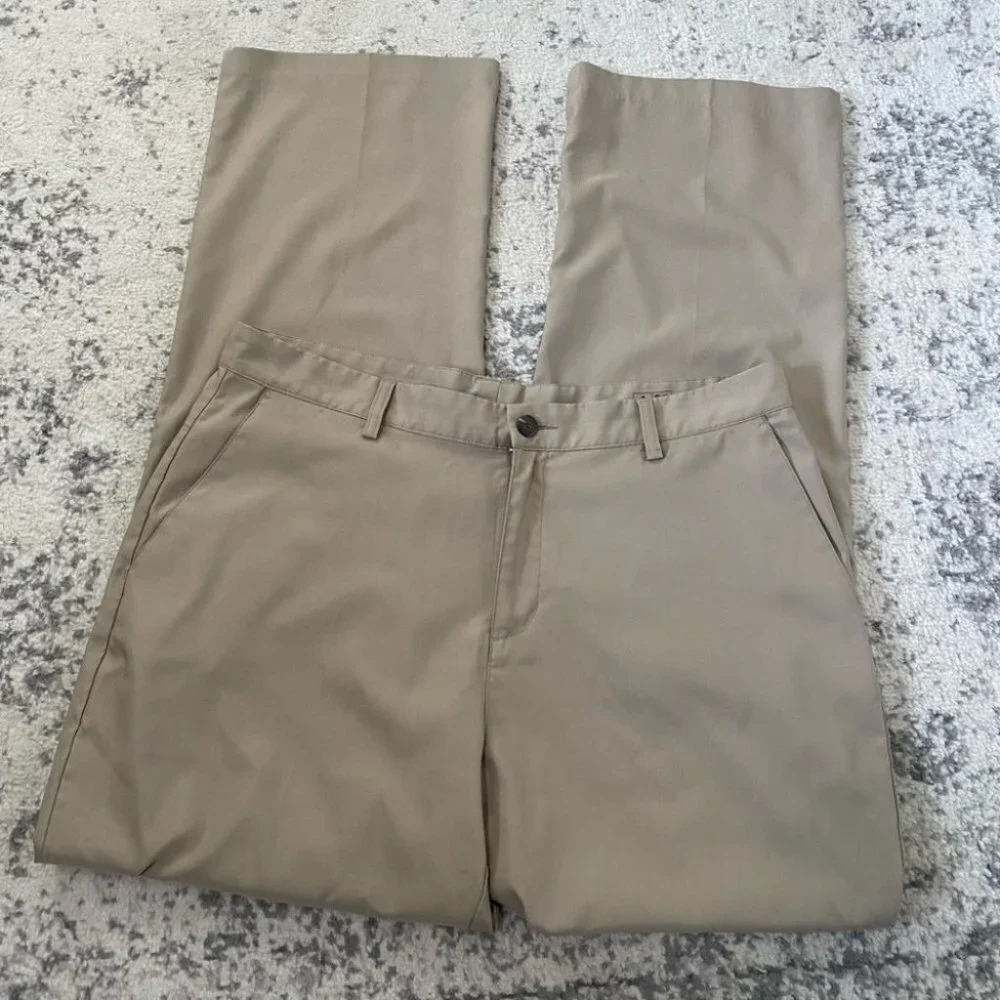 Adidas Climalite golf pants tan brown 35 X 32